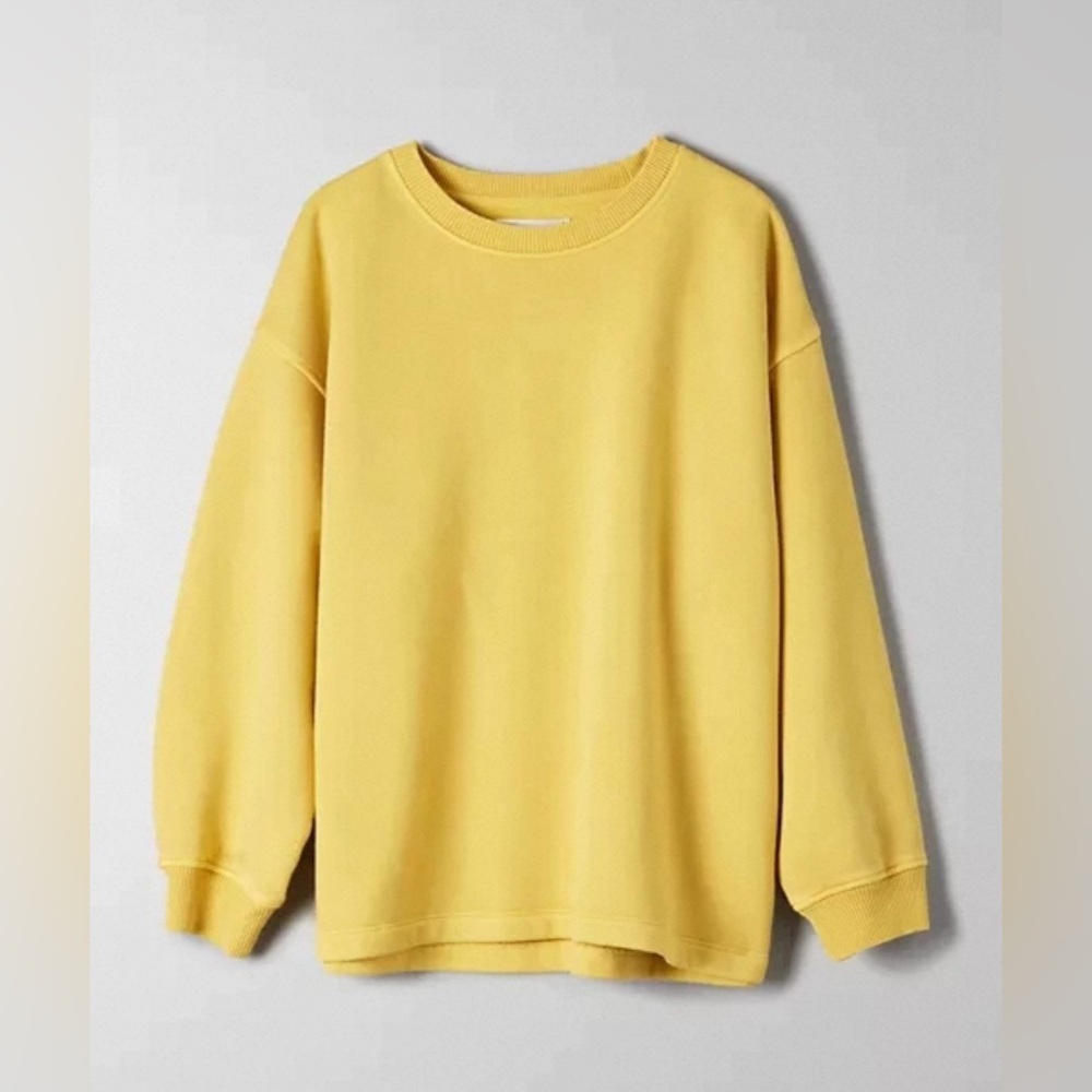 New Aritzia Wilfred Free Yellow Boyfriend-fit crewneck Nan Sweatshirt - Picture 3 of 9